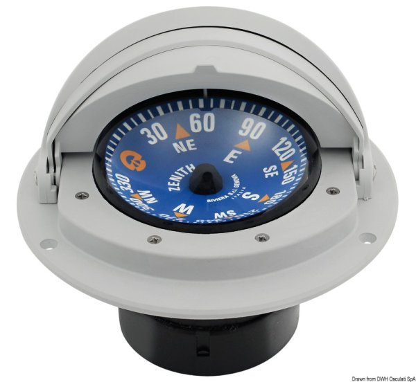 Bussola Riviera 3" con coperchio blu/grigia - 25.014.26